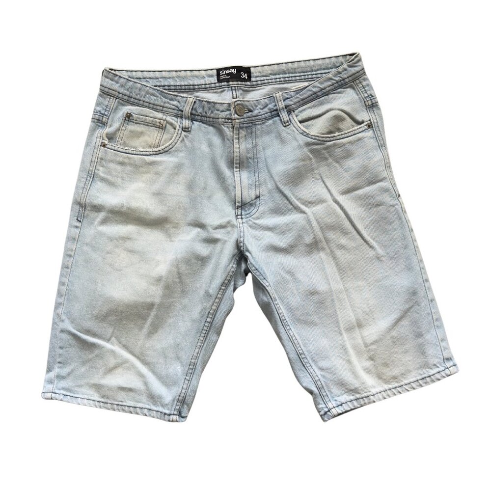 Sinsay Men’s Light Wash Denim Jean Shorts Size 34